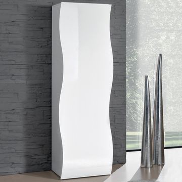 Armadio design mensola e asta appendiabiti bianco lucido Onda Wardrobe by BICA S.p.A