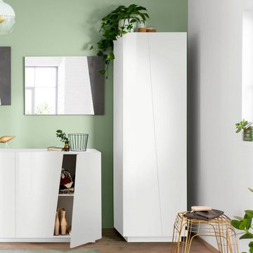 Armadio 2 ante 6 vani design moderno multiuso bianco lucido Vega Space by BICA S.p.A
