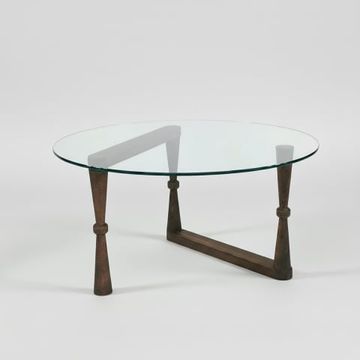 Tavolino da salotto in vetro temperato e legno faggio Yuvarlak by BICA S.p.A