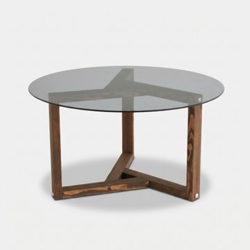 Tavolino da salotto in vetro temperato e legno di pino Miro by BICA S.p.A