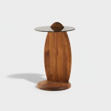 Tavolino da salotto in vetro temperato e legno di pino Surf by BICA S.p.A