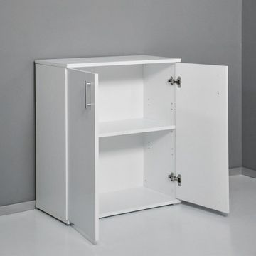 Armadio multiuso 2 vani soggiorno ufficio moderno bianco KimSpace 2WP by BICA S.p.A