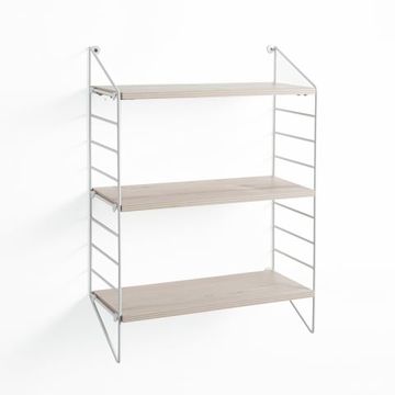 Mensola da parete in metallo bianco e rovere Axis B by BICA S.p.A