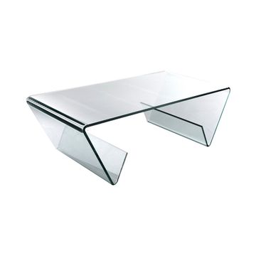 Tavolino da salotto in vetro 110x55cm con vano portariviste Pyramid by BICA S.p.A