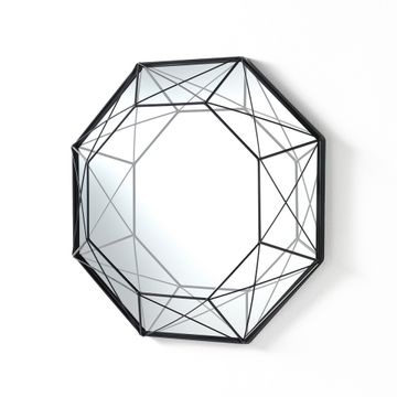 Specchio da parete geometrico in metallo nero opaco 45x45 Shine by BICA S.p.A