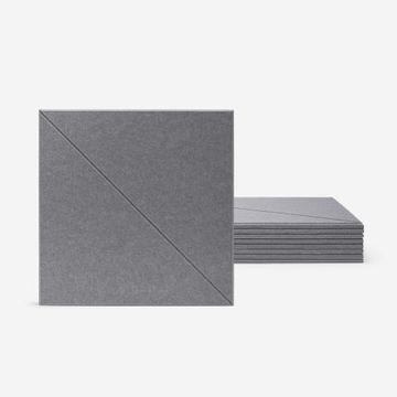 Set 8 pannelli fonoassorbenti 60x60 decorativi in poliestere grigio Toon-GC by BICA S.p.A