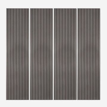 4 x pannelli acustici decorativi 240x60cm listelli legno scuro Kover-DB by BICA S.p.A