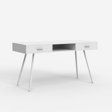 Scrivania stile nordico bianca scandinava con 2 cassetti 150x60cm Sidney by BICA S.p.A