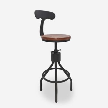 Sgabello vintage industriale regolabile da bar cucina con schienale Junt by BICA S.p.A