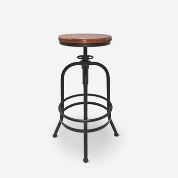 Sgabello da bar vintage industriale regolabile con poggiapiedi Klom by BICA S.p.A