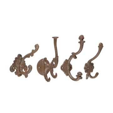 Set 4 appendini in ghisa da parete assortiti stile classico by BICA S.p.A