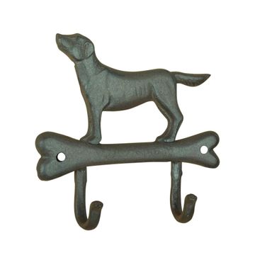 Appendino da parete a forma di osso con cane e 2 ganci by BICA S.p.A