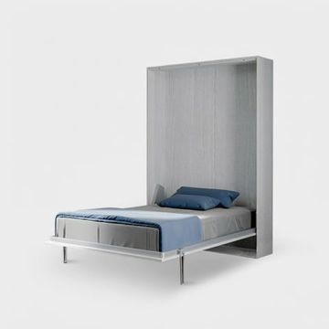 Letto a scomparsa a una piazza e mezza 120x190cm armadio bianco Kentaro by BICA S.p.A