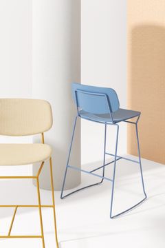 DOLL 555 - High beech stool with integrated cushion by Billiani - view 6