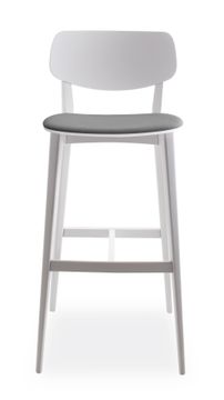 DOLL 555 - High beech stool with integrated cushion by Billiani