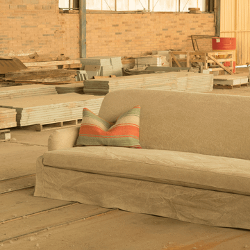 CLUBMAN - 3 seater linen sofa with castors by Blasco - view 3