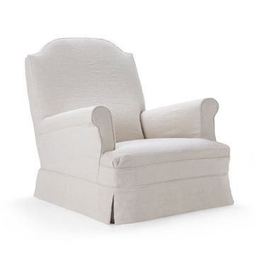 NADIA - Linen armchair with armrests by Blasco