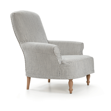 MARIE - Linen armchair with armrests by Blasco