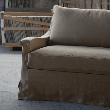 RIVOLI - 3 seater linen sofa with castors by Blasco - view 3