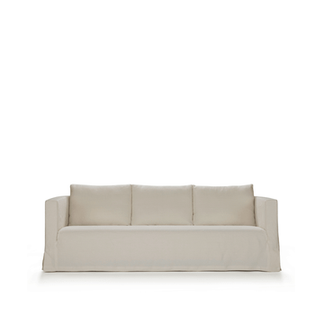 FRANK - 3 seater chenille sofa with castors by Blasco