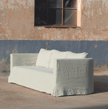 FRANK - 3 seater chenille sofa with castors by Blasco - view 3