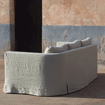 FRANK - 3 seater chenille sofa with castors by Blasco - view 4
