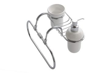 Soap rack + dispenser with toothbrush holder + towel holder by BLEU PROVENCE