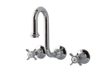 Wall mounted 3 holes gooseneck spout by BLEU PROVENCE