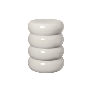 TORU Ceramic Stool Lily White round Ø 34 cm by Blomus