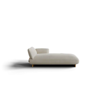 MOCO chaise longue on the right in beige bouclé fabric by Blomus