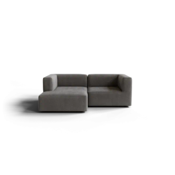 TASI chaise longue, left, in zinc, Pina fabric by Blomus
