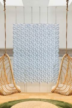 Facet hanging room divider 204 x 265cm in Pale Blue by Bloomming