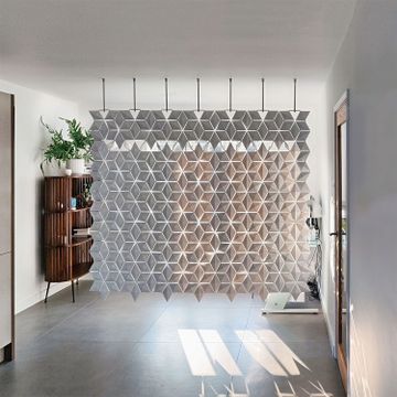 Facet hanging room divider 238 x 187cm in White by Bloomming