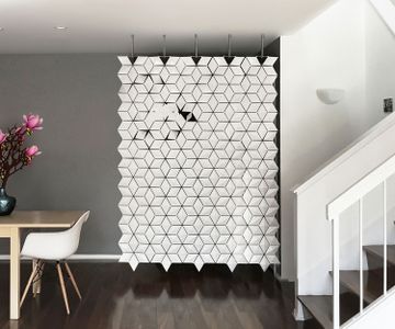 Facet hanging room divider 170 x 226cm in White by Bloomming