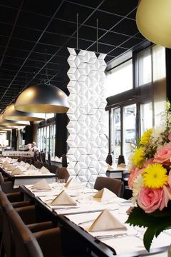 Facet hanging room divider 68 x 246cm in White by Bloomming