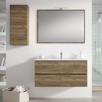 Mueble de baño suspendido KLIMT con encimera cerámica Moma by Blubbain