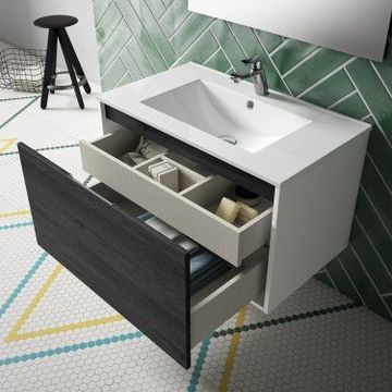 Mueble de baño suspendido CINAMMON con encimera cerámica by Blubbain