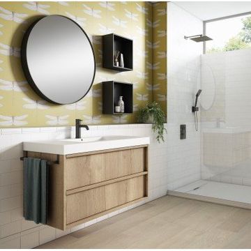 Mueble de baño NICOL cálido y elegante, fabricado en España, enviado montado y con envío gratis by Blubbain