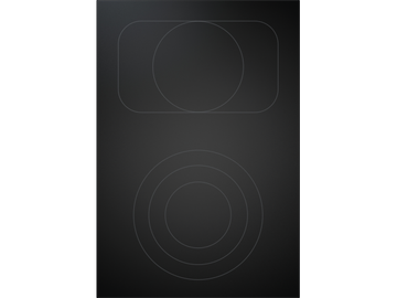 Pro HiLight cooktop 3 ring/roaster All Black PKCB3AB by BORA