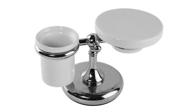 Countertop tumbler and soap holder by Bossini