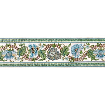 Lauris Border - Aqua/Leaf by Brunschwig & Fils