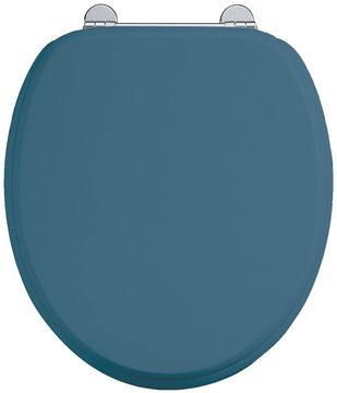 Bespoke Alaska Blue Seat with Chrome Hinges | SKU S56CHR | Burlington Bathrooms by Burlington