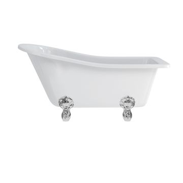 Buckingham Slipper Bath with Luxury Feet (with Luxury Claw feet in Chrome) | SKU E6 L1C | Burlington Bathrooms by Burlington
