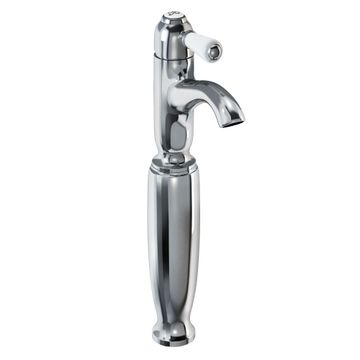 Chelsea Curved Tall Basin Mixer without Waste (with White accent) | SKU CHE2 | Burlington Bathrooms by Burlington