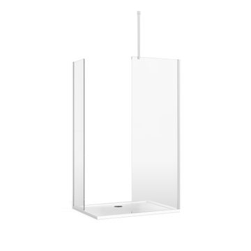 Corner with End Panel (Ceiling Bracing Bar) in Showering | SKU  | Burlington Bathrooms by Burlington