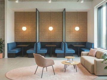 BuzziPlate, an acoustic wall panel that delivers the visual impact of modular design in a single plate. by BuzziSpace
