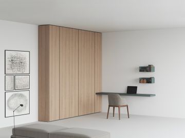 Canneté wardrobe with blind corner and desk by Caccaro