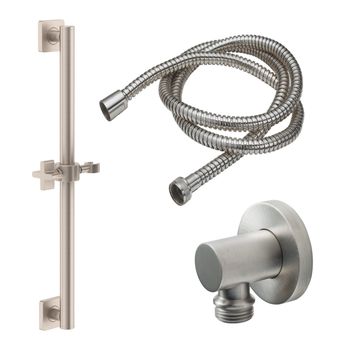 24" Grab Bar Handshower Kit - Cross Handle with Rounded Square Base by California Faucets