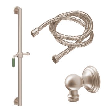 24" Grab Bar Handshower Kit - Green Porcelain Lever Handle with Line Base by California Faucets