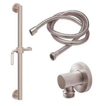24" Grab Bar Handshower Kit - White Porcelain Lever Handle with Line Base by California Faucets